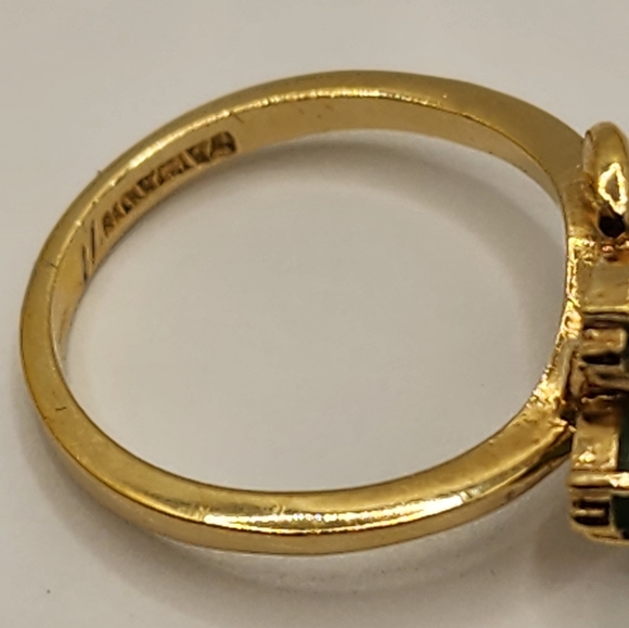 22k gold, diamond and jade ring - Picture 2 of 6